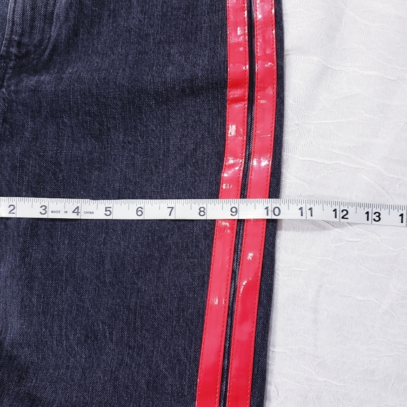 rag & bone Black Straight Leg Jeans with a chic red stripe NWT - Picture 6 of 14